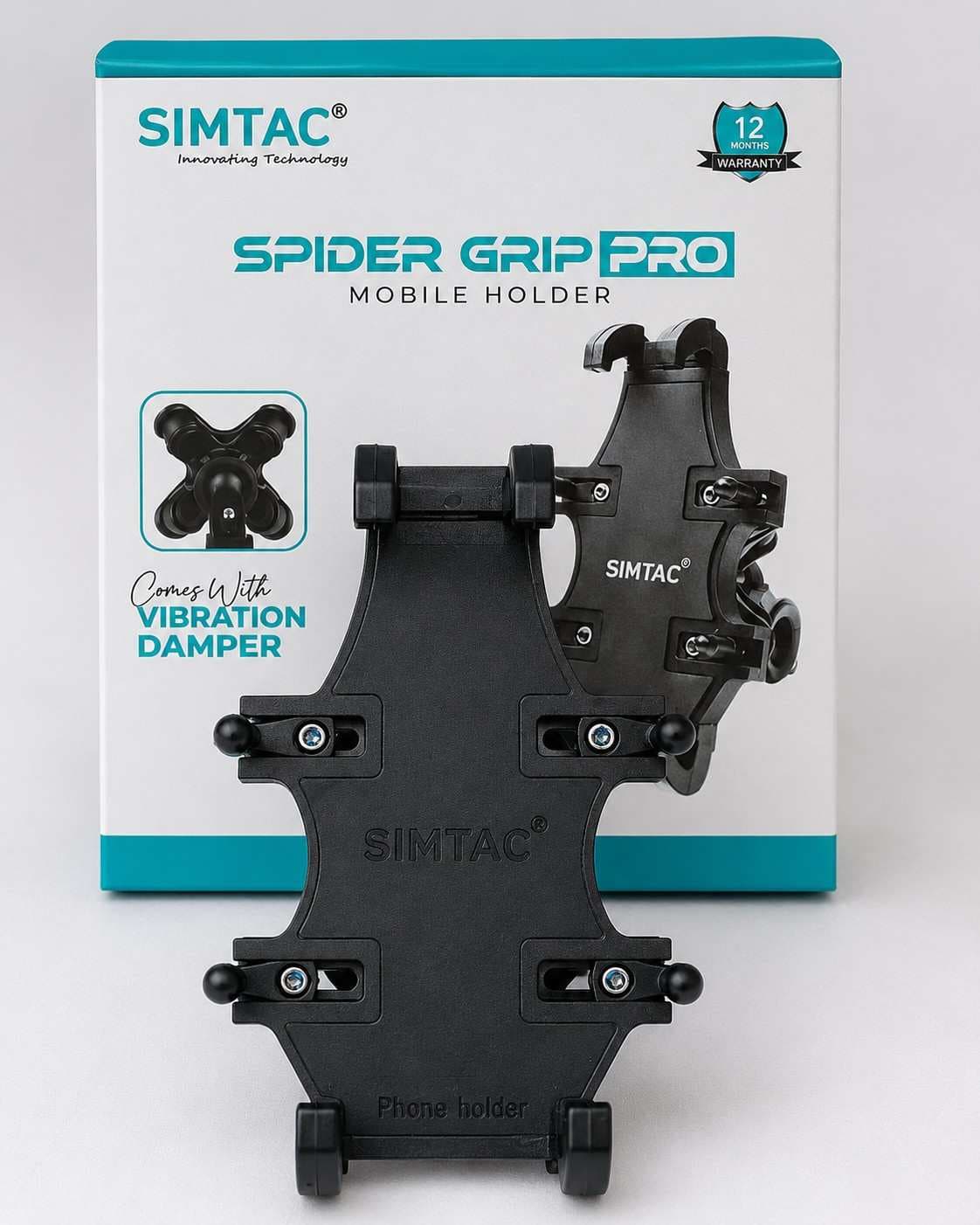 Simtac phone holder with vibration damper